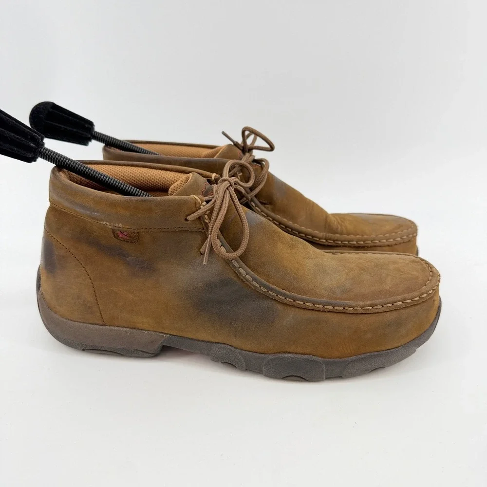 Twisted X Mens Chukka Moc Brown Leather Steel Toe Work Boots MDMST01 Size 10 M